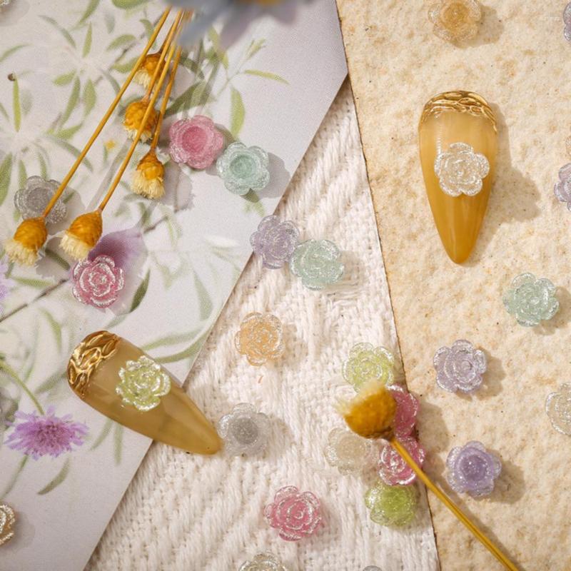 

Nail Art Decorations 50Pcs Great Camellia Style DIY Charming Show Unique Charm