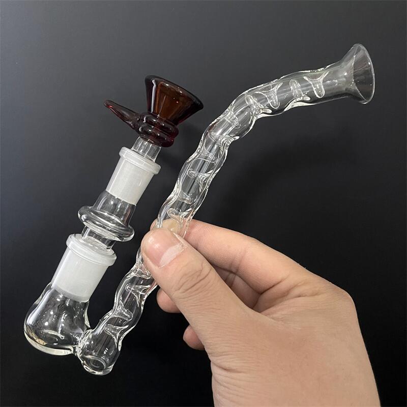 

Sherlock Mini Hammer Glass Pipes Heavy Wall Glass Design Handle Spoon Oil Burner Smoking Pipe for Dry Herb Hookah 7.5 inches