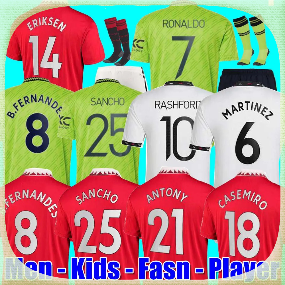 

Fans Player 22 23 SANCHO soccer jerseys BRUNO FERNANDES RASHFORD football shirt 2022 2023 men kids kit MANS UTD MARTINEZ MALACIA ERIKSEN CASEMIRO ANTONY MANCHESTERS, 22/23 away aldult