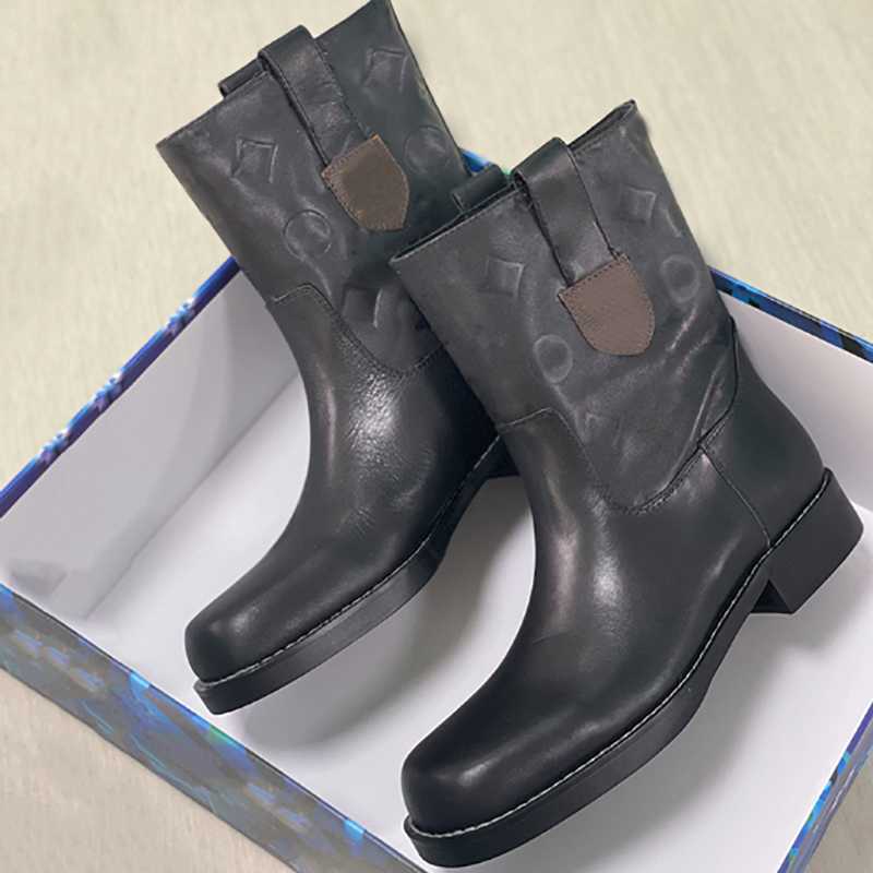 

2022 Fashion Women Boots Luxury Designer Downtown Ankle Boot Winter Shoes Women Genuine Leather Boot Snow Boots With Box 366, Color 1