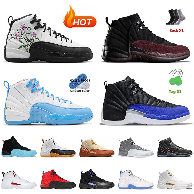 

Hot 2023 Basketball Shoes Jumpman 12 12s Mens Sneakers Flower Floral A Ma Maniere Black Hyper Royal Eastside Golf Stealth Utility Twist Flu, C25 gamma blue 40-47