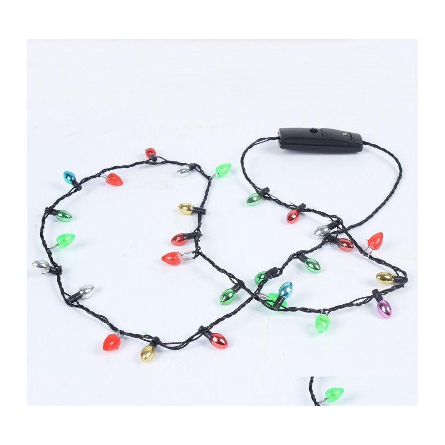 

Chains Pcs Mini Flashing Lightup Blinking Christmas Lights Costume Necklace 8 Led Bbs Hsj88Chains Drop Delivery Jewelry Necklaces Pen Dhdtb