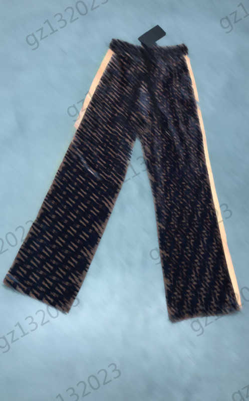 

Women Pant Designer Letter Jacquard Side Against Color Stripe Trousers Velvet Fabric Comfortable Slim Pants Loose Straight Wide Leg Pants Brand Women Clothing 1970, Extra shipping