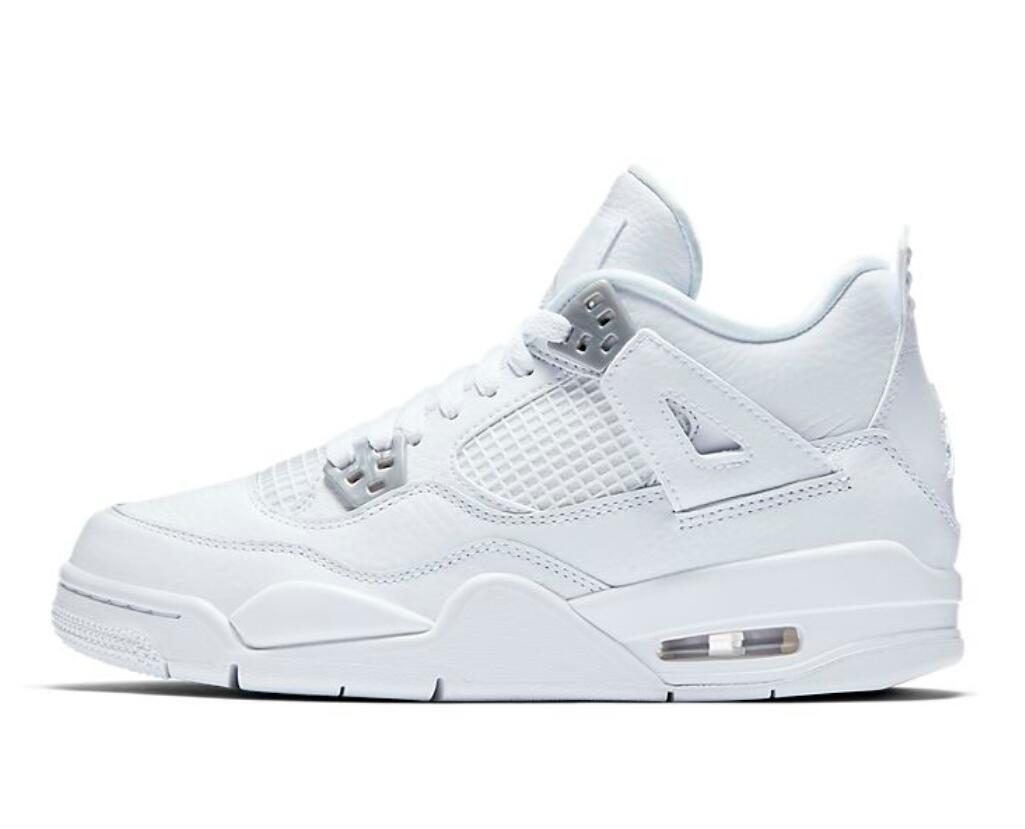 

jumpman 4 Pure Money Basketball Shoes high metallic silver 4s Men Women Sneakers 308497 100
