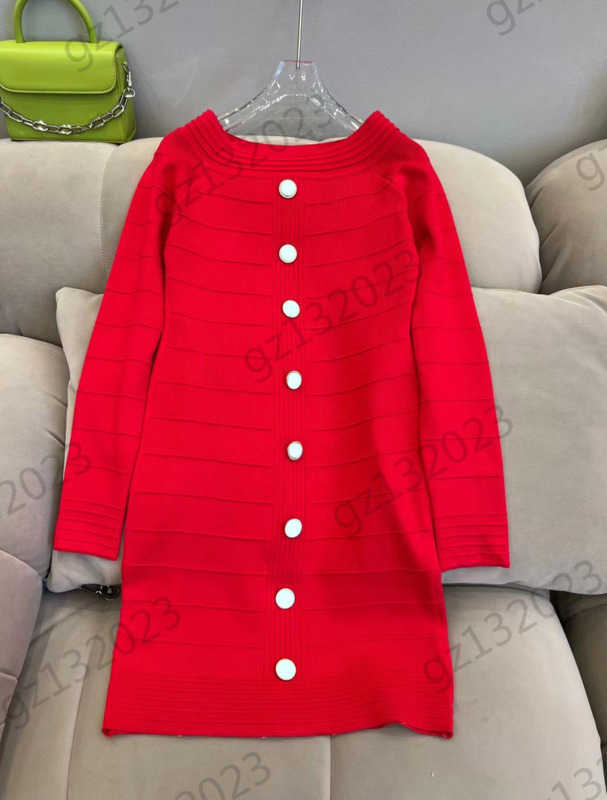 

Designer Womens Dresses Striped Buttons Decoration One Line Shoulder Long-sleeved Dress Sexy Style Fashion Slim Package Hip Skirt Women Clothing 1970, 11