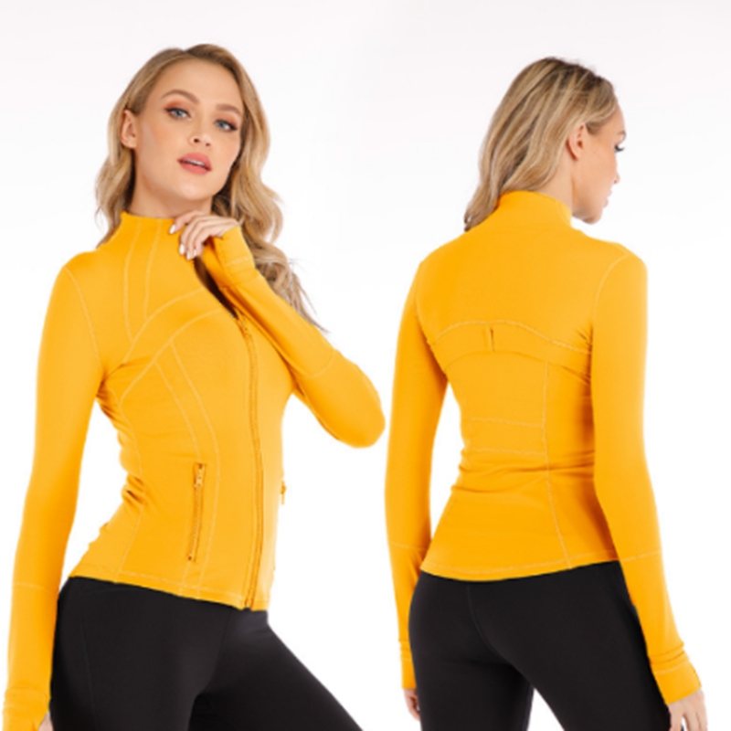 

Lu Fitness Women Sports Yoga Jacket Top Stand-up Collar Half Zipper Long Sleeve Tight Yoga Shirt Thumb Athtic Coat Gym Clothing wholesale, 0012