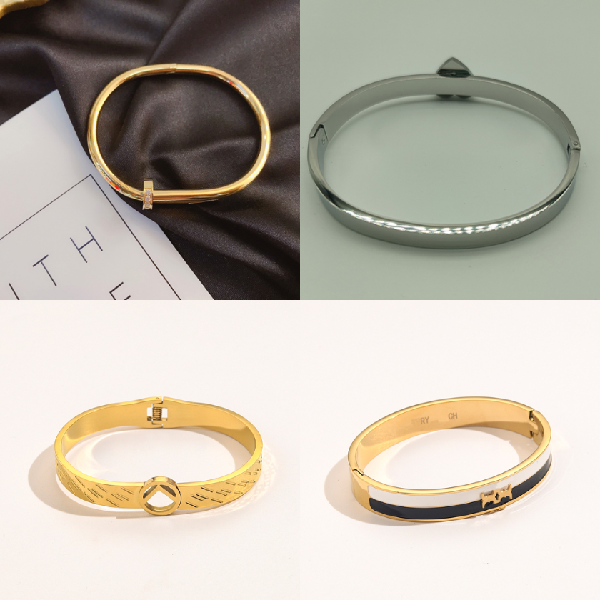 

Bangle Bracelets Stainless steel Gold Silver Womens Luxury Designer Diamond Rhinestone Letters Jewelry Crystal 18K Gold Plated Lovers Gift Bangles Mens Bracelet