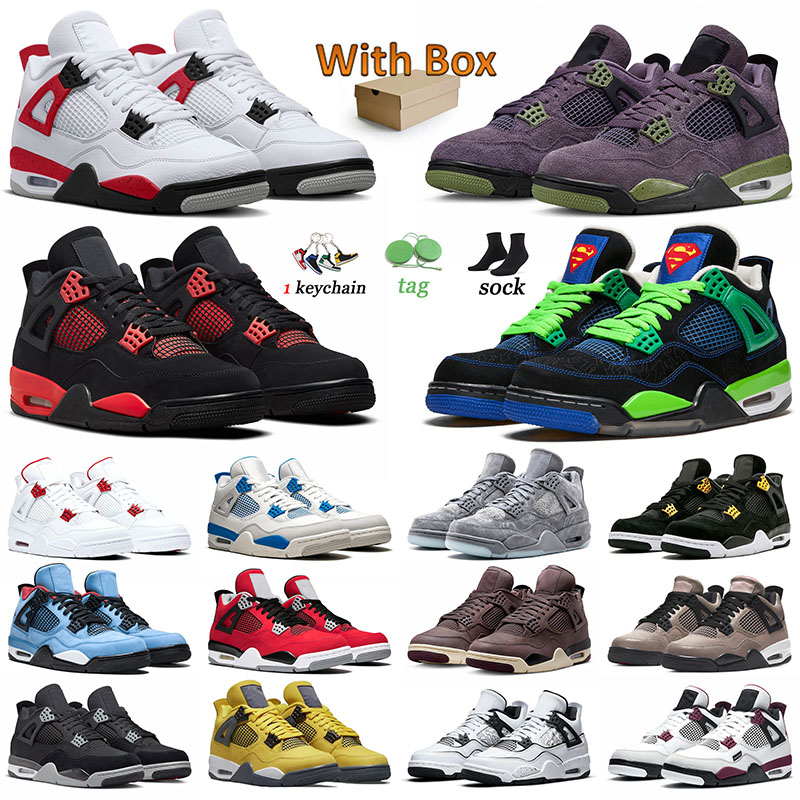 

AAA Quality 4s Doernbecher Basketball Shoes Jumpman 4 Men Women Red Cement Canyon Purple Red Thunder Retro Kaws Taupe Haze Tour Yellow Trainers J4 Sports Sneakers, 40-47 taupe haze