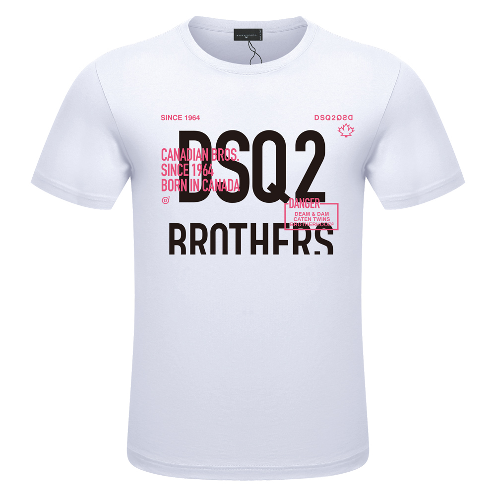 

dsq2 cotton twill fabric Men' summer new style personality trend casual printing short-sleeved t-shirt half sleeved versatile, Army green