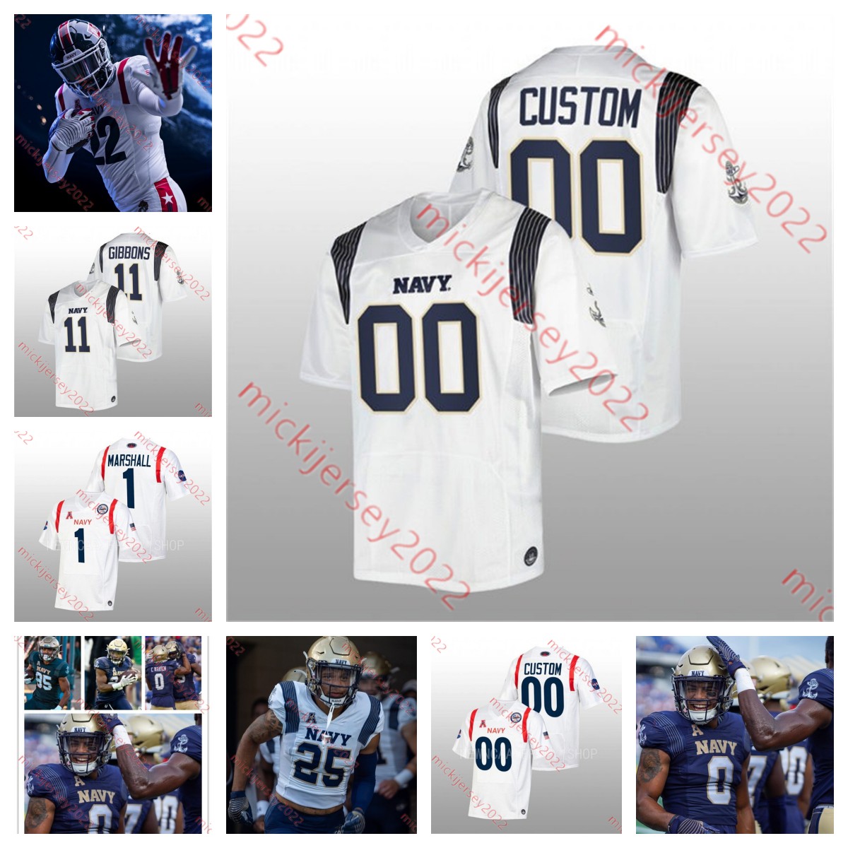 

American College Football Wear Mens Custom College Navy Midshipmen Football 74 Mike Petrof 65 Brent Self 5 Willie Collins V 13 Andrew Duhart 21 Tyler Gaskin 22 Kenneth