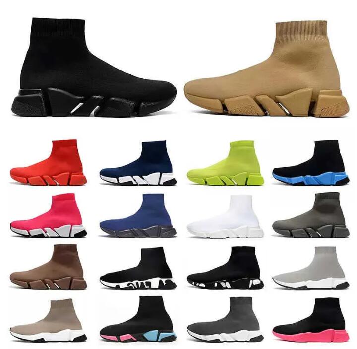 

2023 Speeds 1.0 2.0 Shoe Platform Sneaker Men Women Designer Tripler Paris Socks Boots Black White Blue Light Sliver Brown Ruby Graffiti Vintage Beige Pink Trainers, 24