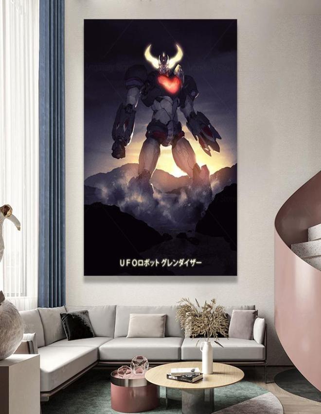 

Paintings Grendizer Vintage Robot Manga Anime Canvas Art Painting Wall Pictures Home Decor Frame9163074