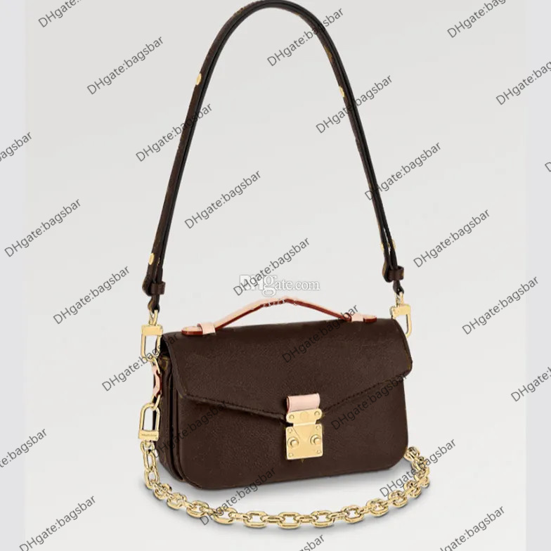 

LVs shoulder bag leather crossbody messenger bags POCHETTE designer luxury handbag chain purses METIS EAST WEST M46279 louiseitys viutonity lvity luxurys, Brown flowers