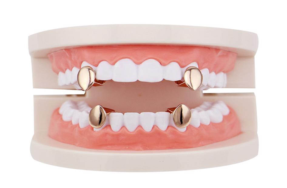 

Fantasticdreamer Single Fangs Teeth Grillz 4 Color Smooth Silver Gold Rose Gold Color Grillz Teeth Cheap Teeth Set Hip Hop Men Jew4491356