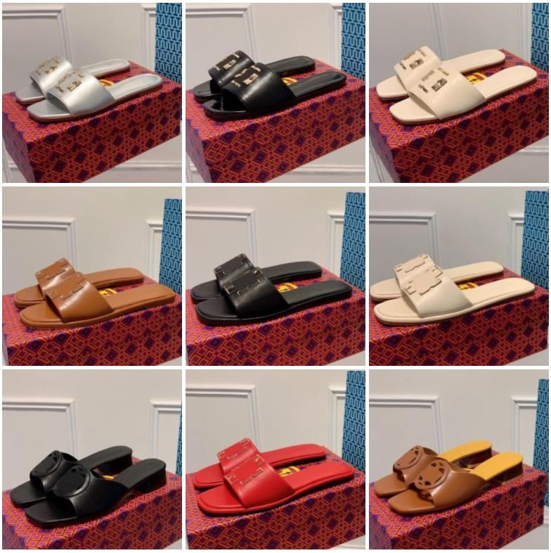 

Eleanor Slides Designer Women Leather Sandals Hollowed out Pattern Rubber Slippers Summer Fashion Sandal, Color 5