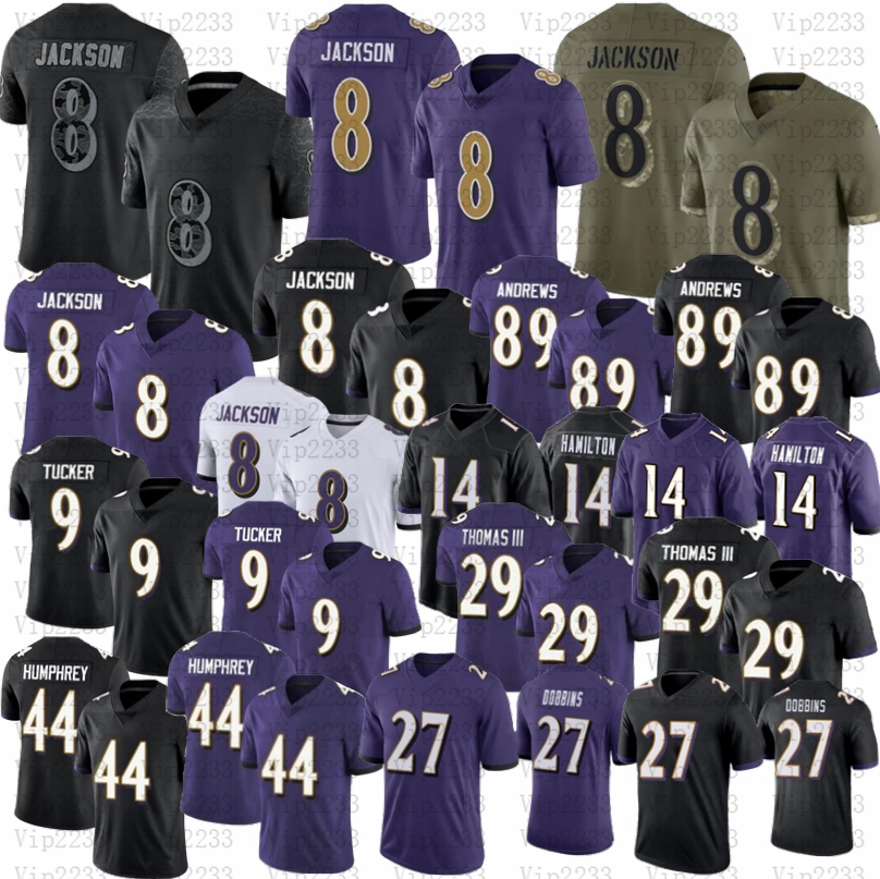

Lamar Jackson Mark Andrews Football Jersey Justin Tucker Marlon Humphrey J.K. Dobbins Patrick Queen Kyle Hamilton, Men