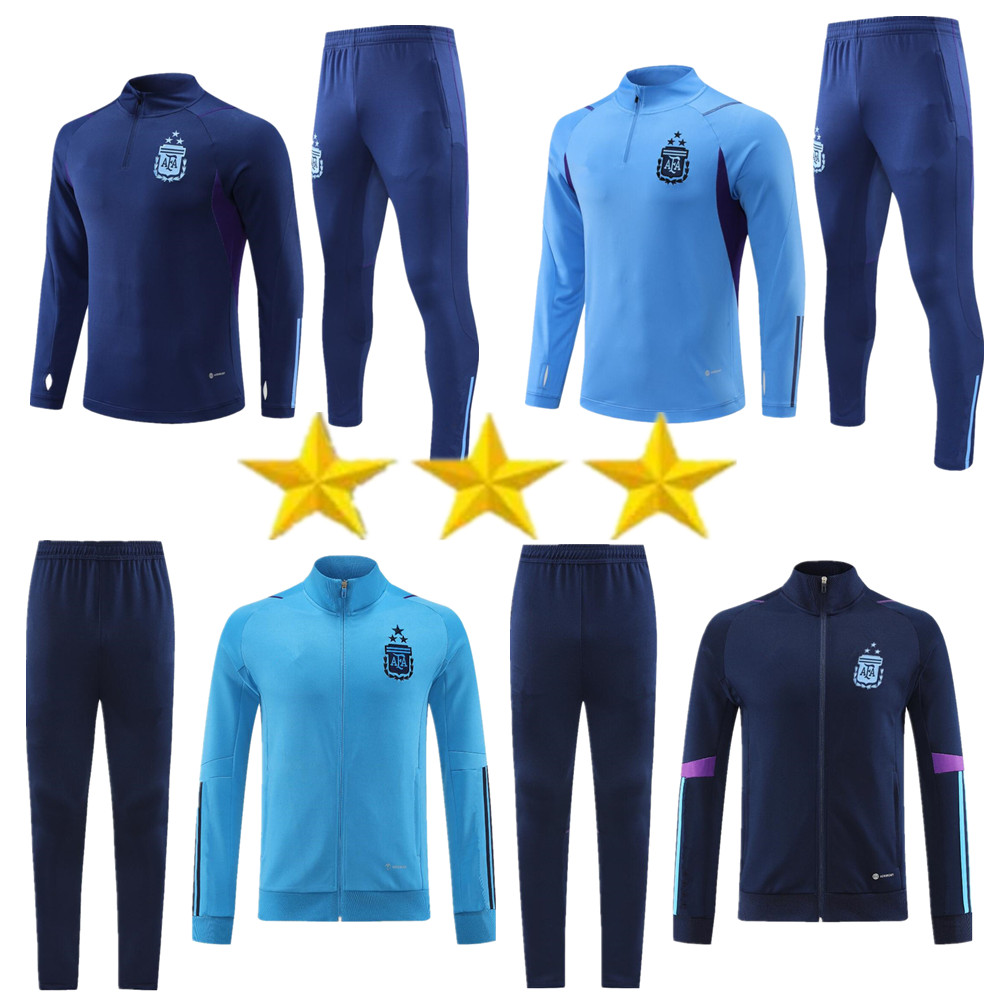 

Soccer Sets/Tracksuits 2022 National team LAUTARO Argentina football tracksuits MARADONA ENZO DYBALA DE PAUL DI MARIA 22/23 hooded Long Sleeve jacket Full zip