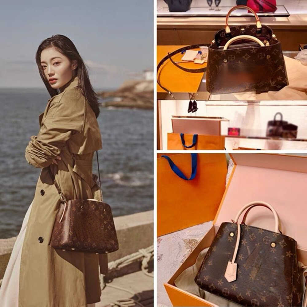 

luxurys designers Handbags Purses Bag Women Tote Brand Letter Embossing Genuine Leather Shoulder Bags crossbody bag 41056, Brown flower