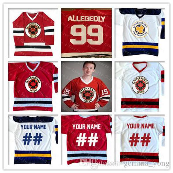 

Custom Men's Letterkenny IRISH Jersey Hockey 69 SHORESY 68 REILLY Embroidery Aany Name Any Number Jerseys Red White Navy Alternate 4XL