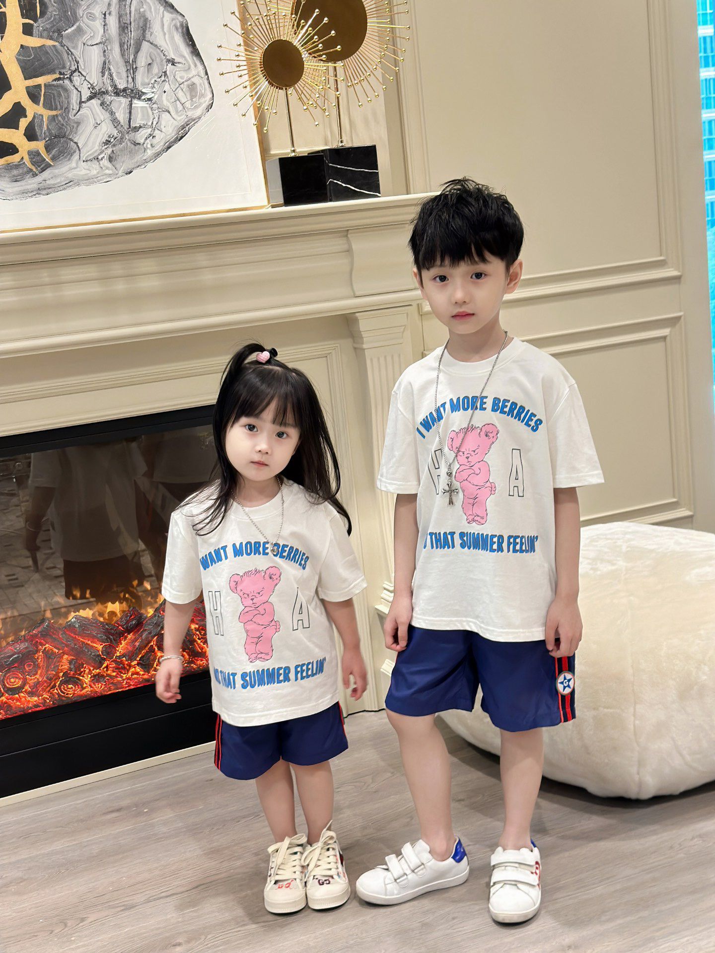 

Children's Clothing Sets toddler Boys And Girls Clothes Short Sleeve t Shirt shorts Kids 2 Pcs Suit Cotton Summer Baby tracksuits