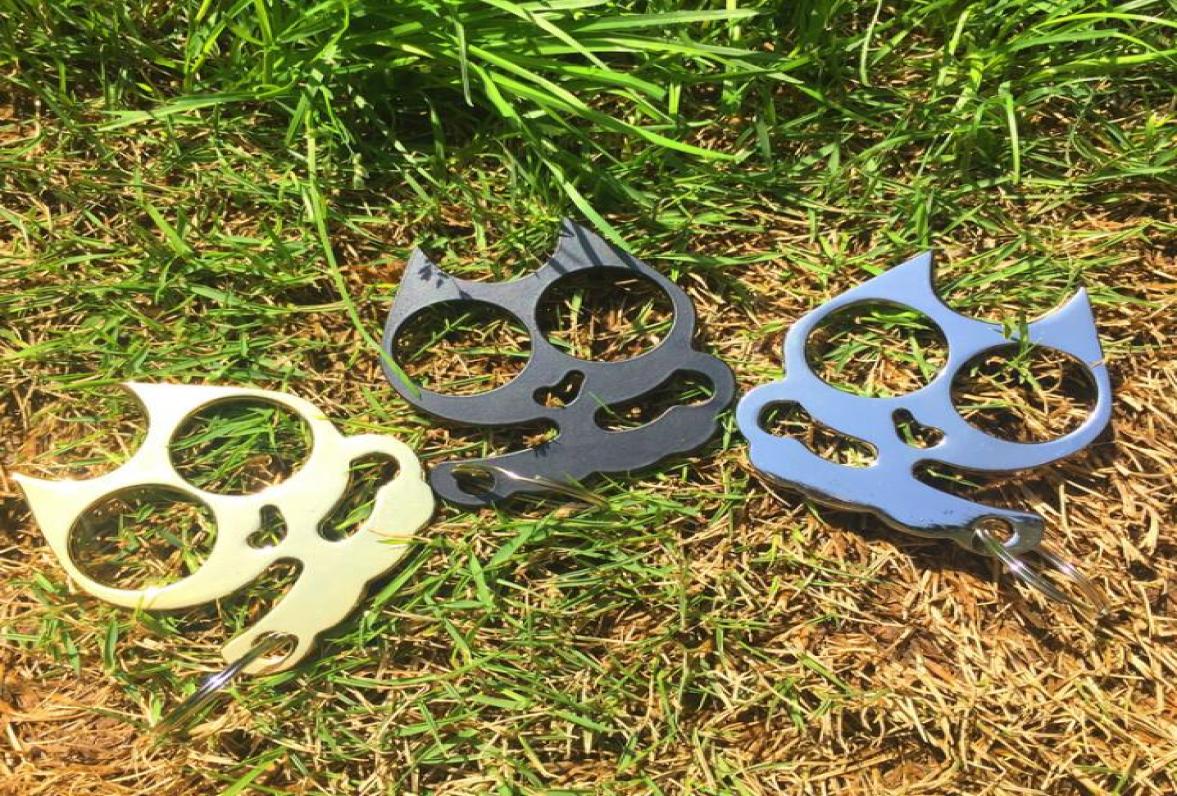 

Mini iron cat head self defense keychain Buckle Women Key Chains Rings Accessories Outdoor Tool Fashion Mens7241011