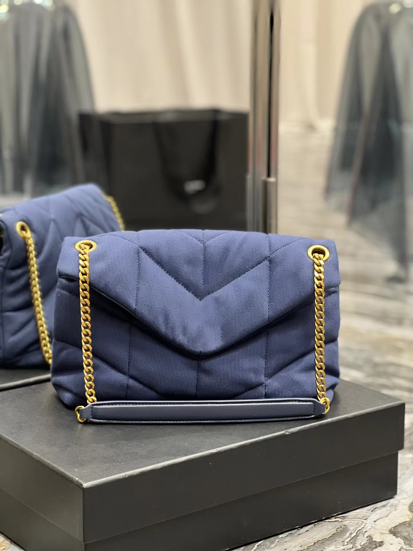 Luxury Handbag Shoulder Bags Leather Designers yslity Hand Flap Velvet Bamnino Palm Pattern Tote LE Bambino LONG Noeud Long Version Grand Armpit-image-831333006