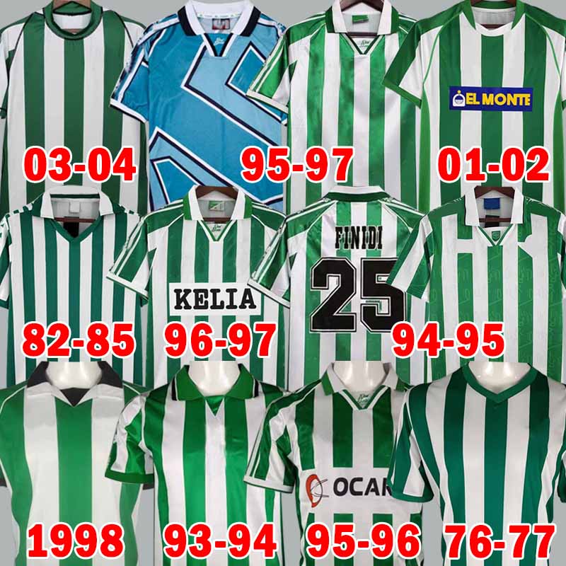 

2001 2002 Real Betis Soccer Jerseys 1993 1994 1995 1996 1997 1998 Retro REAL 1982 1985 FERNANDO DENILSON ALFONSO 2003 2004 JARNI Long sleeve vintage football shirt, Beidisi 96-97 home