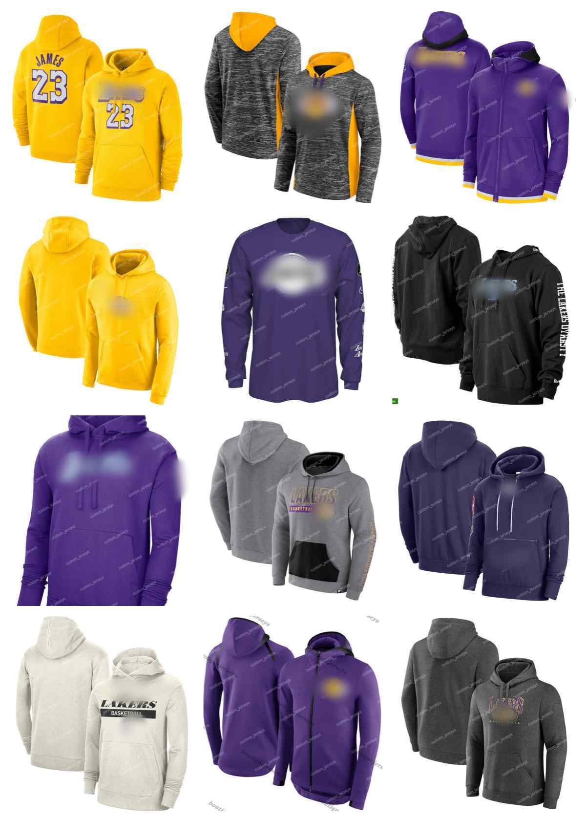 

Men Women Youth Los Angeles''Lakers''Hoodie 2023 City Pullover 75th Anniversary Performance Full-Zip Basketball''NBA''Hoodies