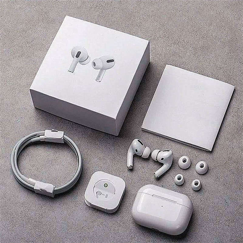 

AirPods PRO 2 3 Earphones with ANC True Active Noise Cancellation function Bluetooth Earphone GPS rename quality EarBuds with Wireless charging, White