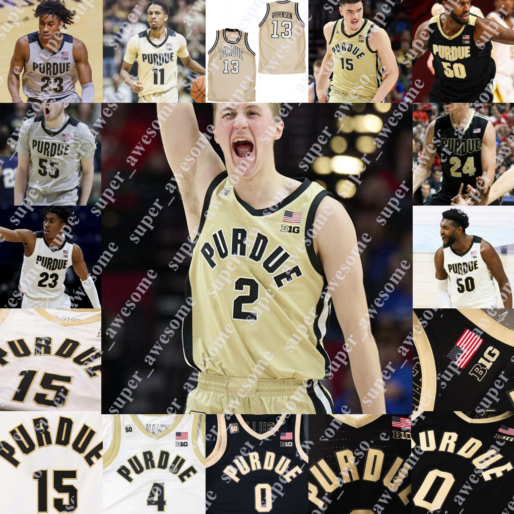 

NCAA Purdue Boilermakers Basketball Jersey Jaden Ivey Zach Edey Brandon Newman Mason Gillis Ethan Morton Fletcher Loyer Braden Smith Caleb Furst Trey Kaufman-Renn, White
