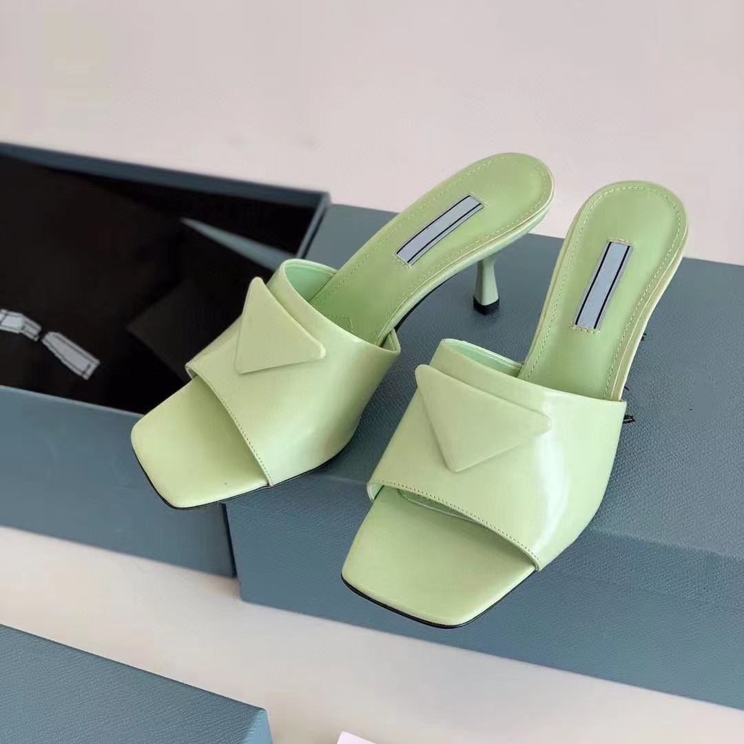

Slippers Mules Shoes Womens Slides High Heels Shoes sandals Luxury Designers Factory Footwear Rhinestone real silk Chunky Block Slip-On Open Toe box