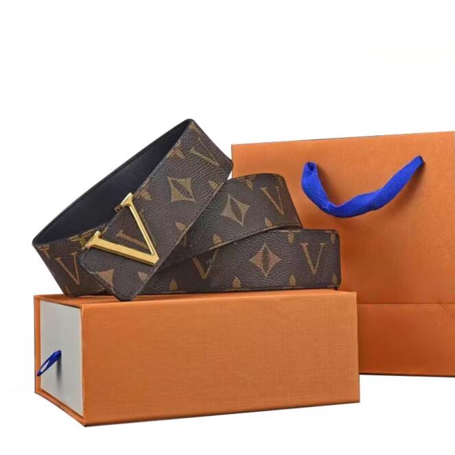 

Designer Belt Fashion luxury plaid presbyopia striped leather men's and women's belts 3.8cm wide with box, Belt + gift box