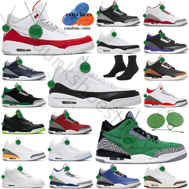 

Men basketball shoes jumpman 3 3s Cardinal Red Pine Green Racer Blue Cool Grey Hall of Fame Court Purple Laser Orange mens trainers outdoor sports sneakers 40-47, Color # 6