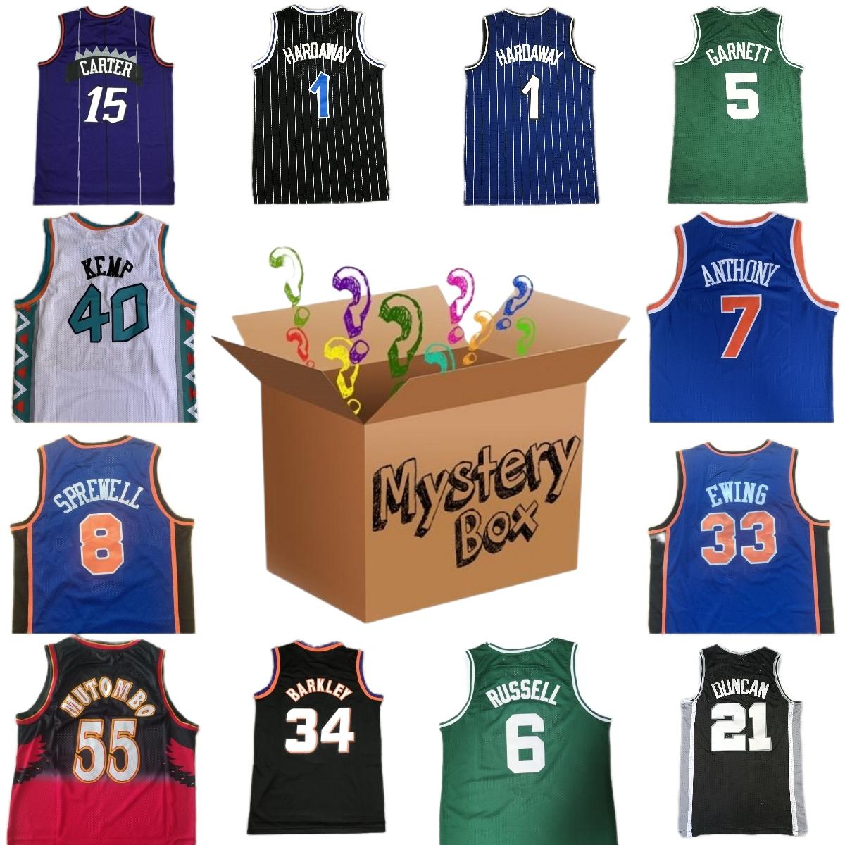 

MYSTERY BOX basketball jerseys Mystery Boxes Sports Shirt Gifts for Any shirts Iverson Garnett Bird Barkley Anthony Ewing Hardaway Kemp Sent, Mystery box (sent at random)