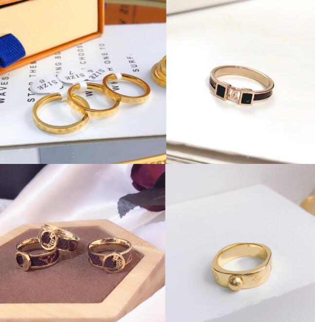 

20style Classic Luxury Jewelry Designer Rings Women Love Wedding Supplies Diamond 18K Gold Plated Stainless Steel Ring Fine Finger Ring Wholesal
