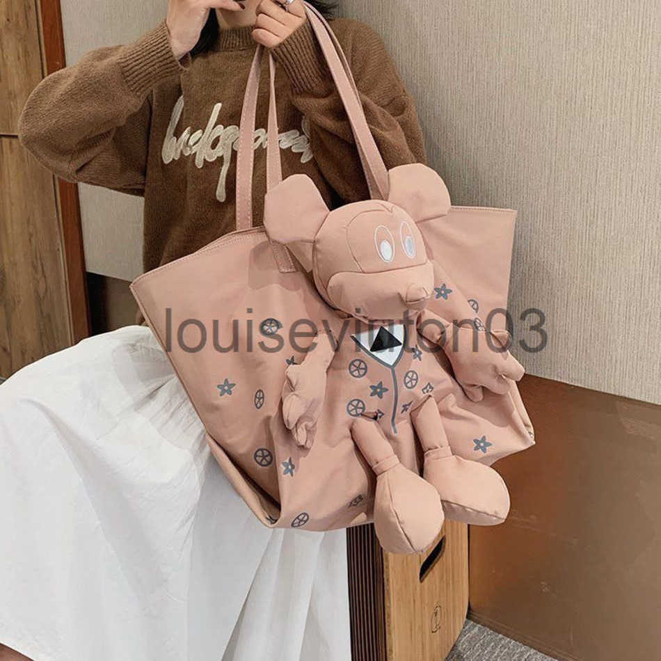 

Designer Cute Mouse Bag Old Flower Tote Shoulder Handbag Mens Womans Lovers Fashion Luxurious College Students Canvas Large Capacity Travel Backpacks, Black