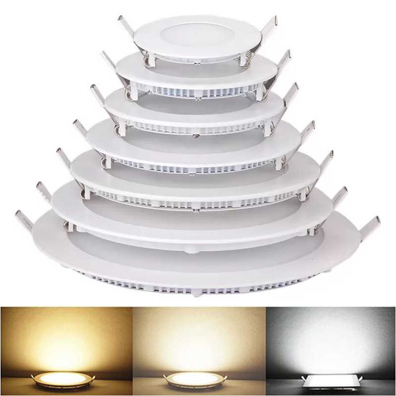 

Led Recessed Downlights Lamp Dimmable 4W 6W 9W 12W 15W 18W 21W Warm/Natural/Cool White Super-Thin Led Panel Light Drives