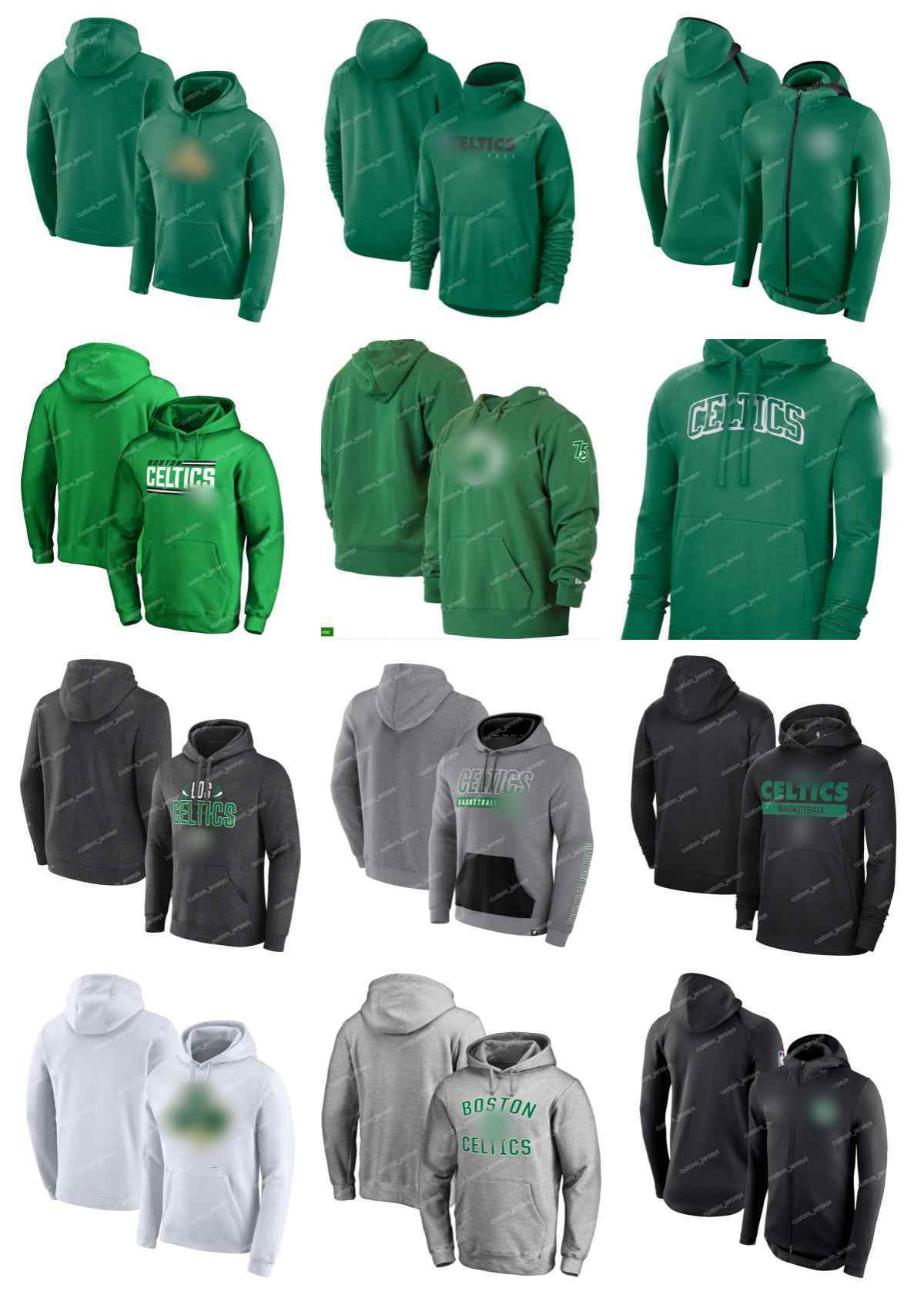 

Men Women Youth Boston''Celtics''Hoodie 2023 City Pullover 75th Anniversary Performance Full-Zip Basketball''NBA''Hoodies, 14