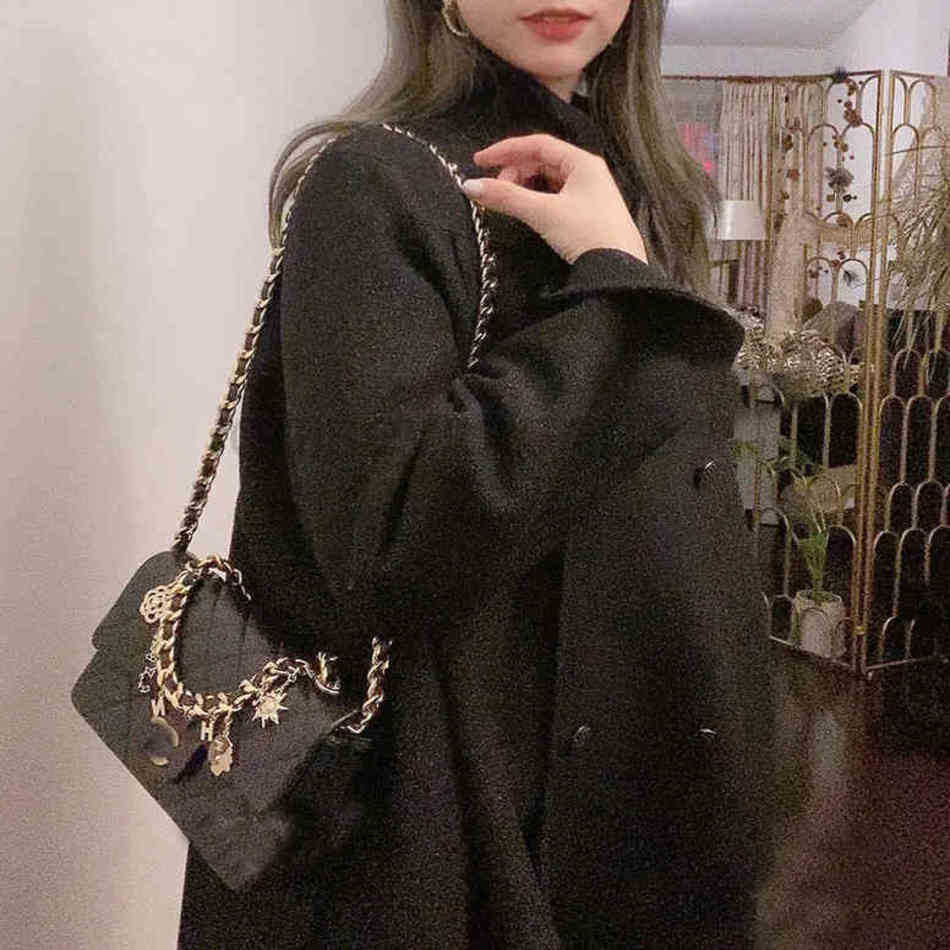 

Designer Channel Bag Tote Handbag Man Woman Lovers Black New Chaogang Small Fragrance Badge Lingge Chain PU Versatile Style Messenger Shoulder Bag