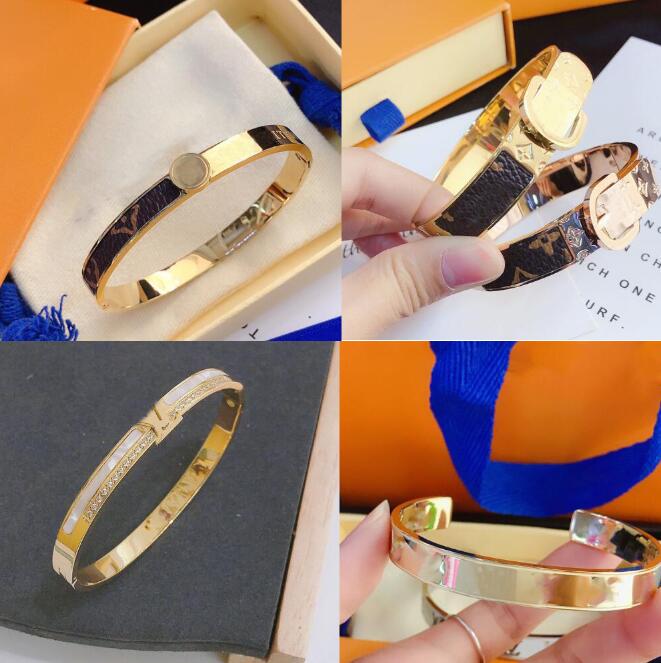 

20style Cuff Bangle Bracelets Women Luxury Designer Jewelry Crystal Gold Plated Stainless Steel Bracelet Lovers Wedding Gift