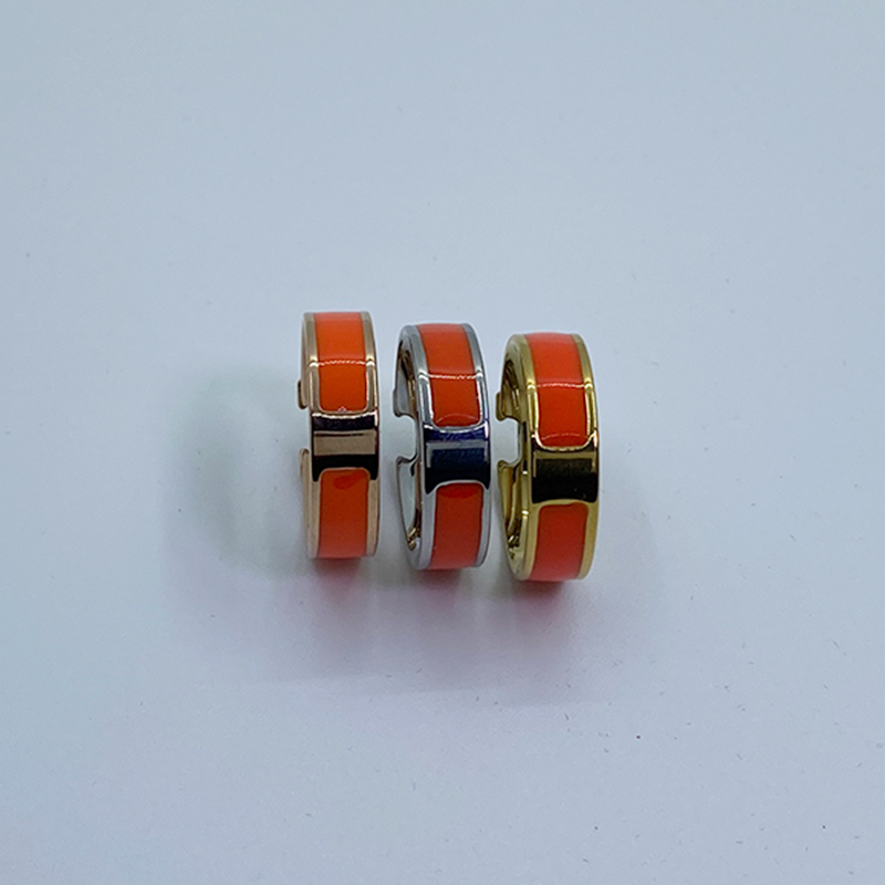 

Designer H Ring Luxury Classic Enamel Rings Men and Women Jewelry Titanium Steel 18k Gold Fashion Ring Party Wedding Valentine Christmas Gifts