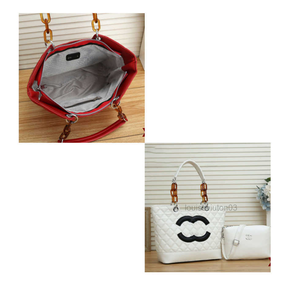 

Designer Channel Bag Tote Single Shoulder Handbag Fashion Luxurious Messenger Woman Lovers New Casual Messenger Large Capacity Leather Bag With Small Bag, Black