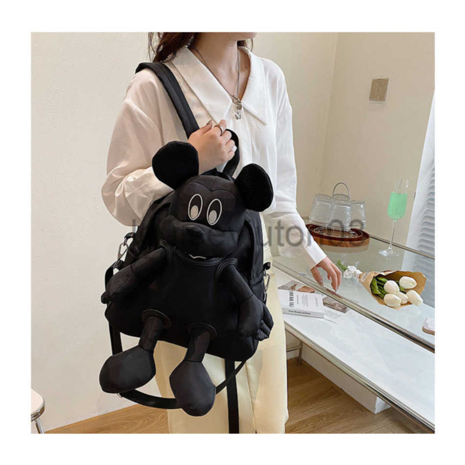 

Designer Cute Cartoon Mouse Bag Mens Womans Lovers Tote Shoulder Handbag Messenger Casual Fashion Brand Luxurious Basketball School Laptop Backpack, Black