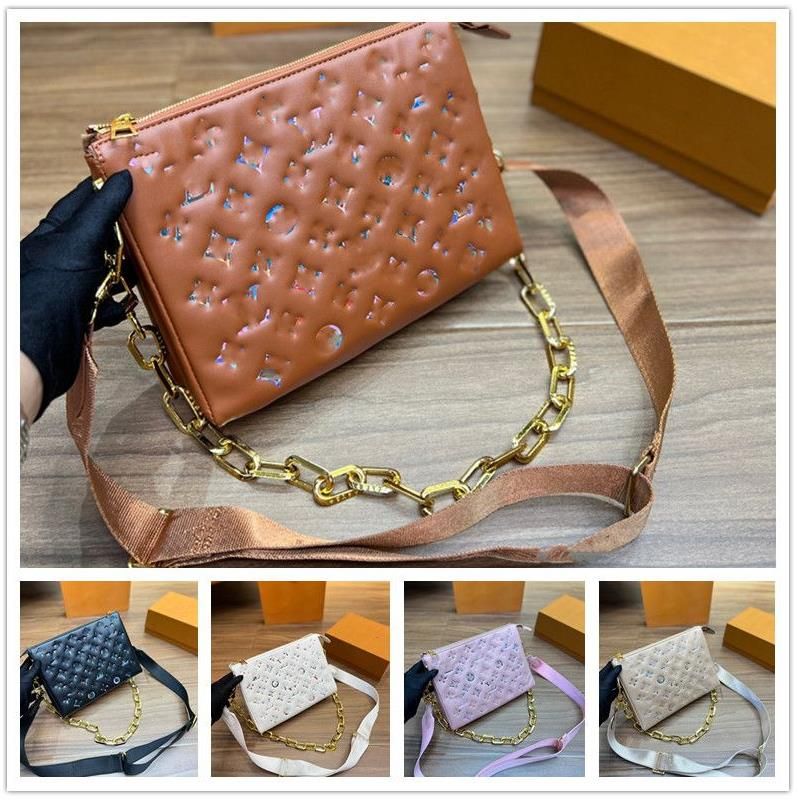 

Embossing Women Messenger Bags Luxurys Genuine Leather COUSSIN BB Chain Shoulder Bag Designers Women Colorful Monograms Pattern, Drying agent