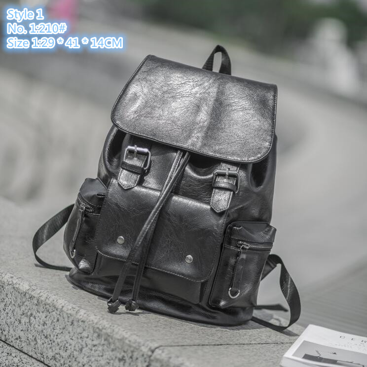 

Wholesale factory men shoulder bags 2 colors outdoor sports fitness leisure leather backpack high-capacity street leisure student computer bag trend check handbag, Brown-210#-style 1
