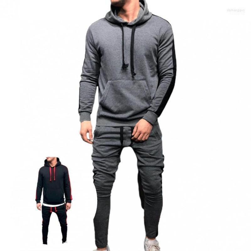 

Men's Tracksuits Men's 2 Pcs/Set Hooded Suit Warm Pencil Pants Mid Waist Young For Going Out, Black
