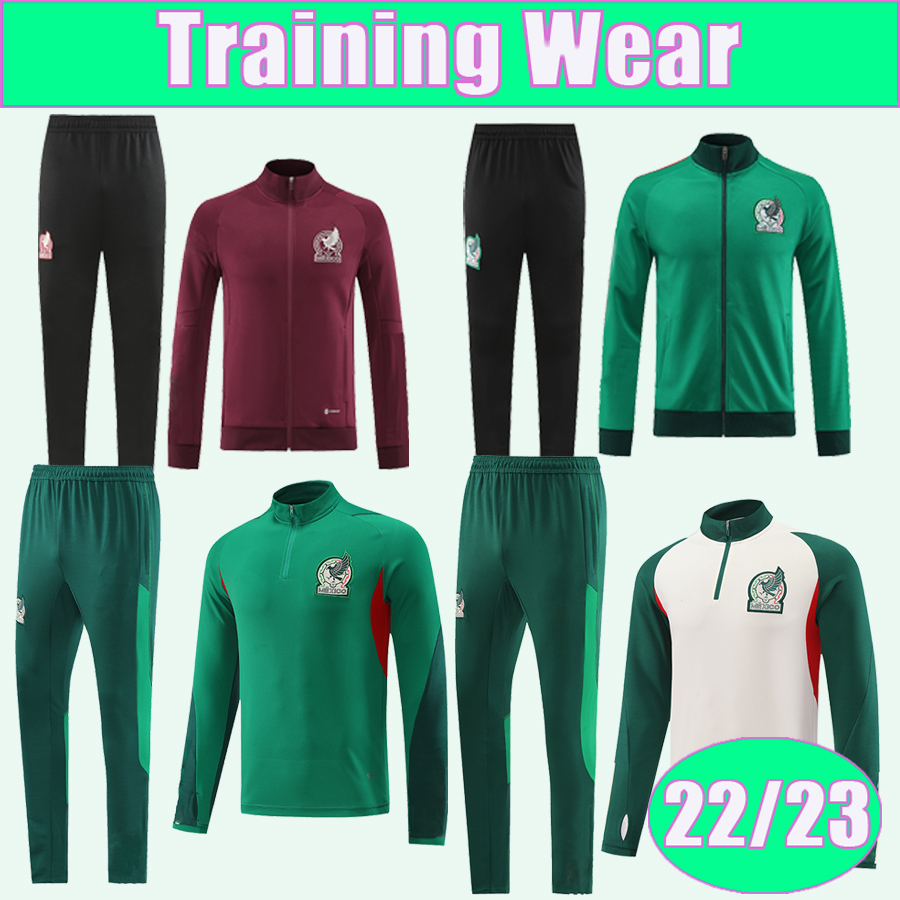 

22 23 Mexico Soccer Jerseys Jacket Tracksuit Kit Suit H. LOSANO RAUL GUARDADO CHICHARITO G DOS SANTOS O. PINEDA Full Zip Training Wear Top Football Shirts, Lhg6638 22 23 half zipper green