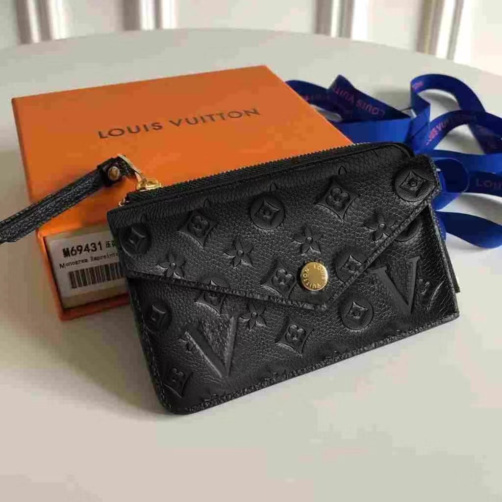 

Designer Fashion Womens Mini Zippy Organizer Wallet Coin Purse Bag Belt Charm Key Pouch Pochette Accessoires M69431, Embossed black