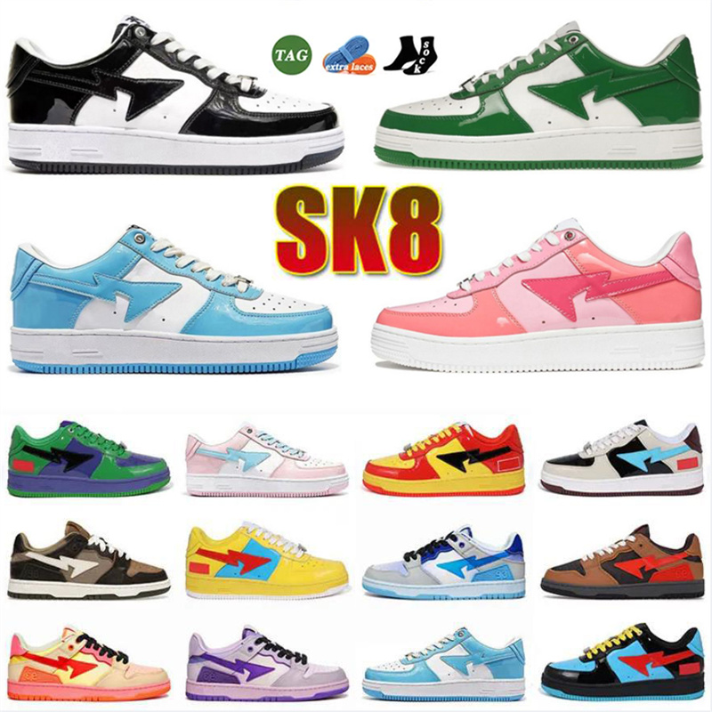 

Top Fashion Designer Casual sk8 sta Shoes Men Women Black White Pink ABC Green Orange M2 Camouflage Trainer Sports Platform Sneakers qcgn, Box