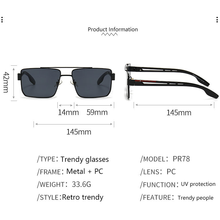 

60Sunglasses Designer sunglasses Fashion Sunglass personality UV resistant popular men women luxury Retro square sun glass Casual Versatile eyeglasses